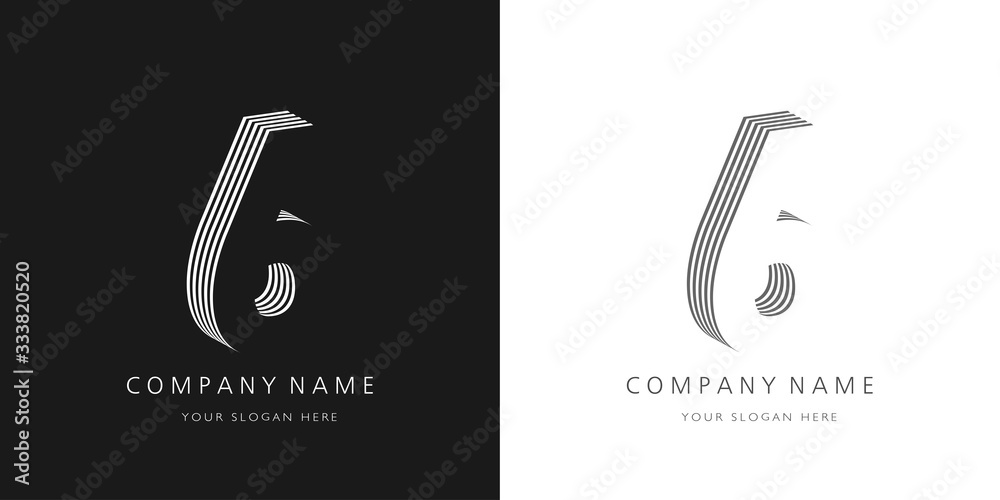 6 logo number modern design - obrazy, fototapety, plakaty 