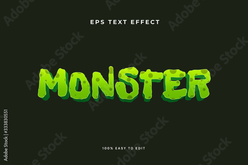 Fotografía Green monster zombie text effect