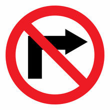 No Turn Right Sign