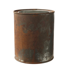 Wall Mural - rusty can opened (with clipping path) isolated on white background
