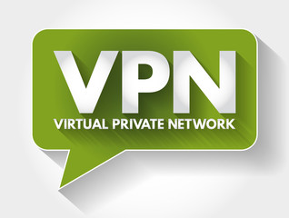 Aufkleber - vpn - virtual private network acronym message bubble, technology concept background