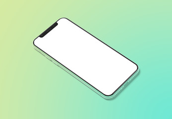 Aufkleber - Modern smartphone mockup on gradient background 3D rendering