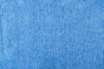 Blue Microfiber Cleaning Cloth Texture Background Top View