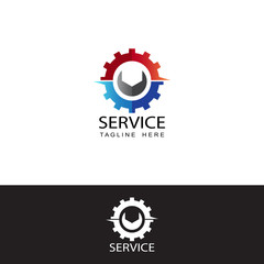 Wall Mural - service gear logo template design vector