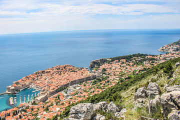 Panorama of old city Dubrovnik in a beautiful summer day, Croatia