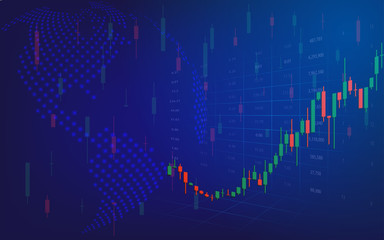 Wall Mural - Stock market graph or forex trading chart for business and financial concepts, reports and investment background.