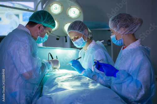 Fotomural Team of surgeons doing surgery