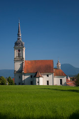 Wall Mural - Church Svetega Jerneja in Slovenska Bistrica, just outside the city centre. Beautiful historical church from thirteen century and renovated in eighteen century.