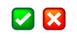 © cgdeaw - checkmark and x or confirm and deny square icon button 3d for apps and websites symbol, icon checkmark choice, checkbox button for choose, square answer box for checklist, approval check sign button