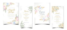 Floral Wedding Invitation Suite With Beautiful Pastel Flowers