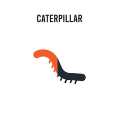 Sticker - Caterpillar vector icon on white background. Red and black colored Caterpillar icon. Simple element illustration sign symbol EPS