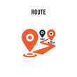 © t-vector-icons - Route vector icon on white background. Red and black colored Route icon. Simple element illustration sign symbol EPS