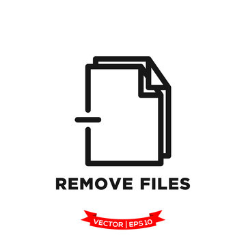 remove file icon in trendy flat style, file icon, document vector icon