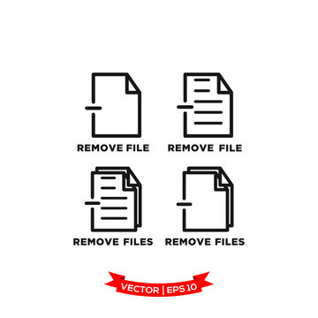 remove file icon in trendy flat style, file icon, document vector icon