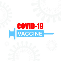 Wall Mural - Coronavirus vaccine icon. Covid-19 vaccination syringe sign. Vector illustration.