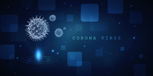 3d Render Corona Virus Disease COVID-19. Microscopic View Of A Infectious Virus