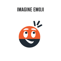 Sticker - Imagine emoji vector icon on white background. Red and black colored Imagine emoji icon. Simple element illustration sign symbol EPS