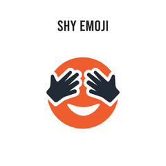 Poster - Shy emoji vector icon on white background. Red and black colored Shy emoji icon. Simple element illustration sign symbol EPS