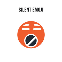 Poster - Silent emoji vector icon on white background. Red and black colored Silent emoji icon. Simple element illustration sign symbol EPS