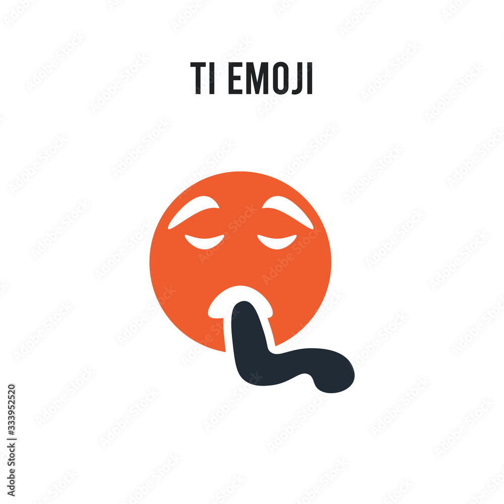 Ti emoji vector icon on white background. Red and black colored Ti ...