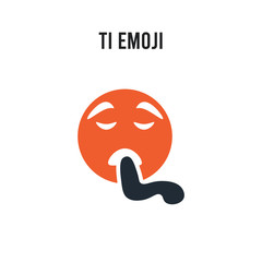 Poster - Ti emoji vector icon on white background. Red and black colored Ti emoji icon. Simple element illustration sign symbol EPS