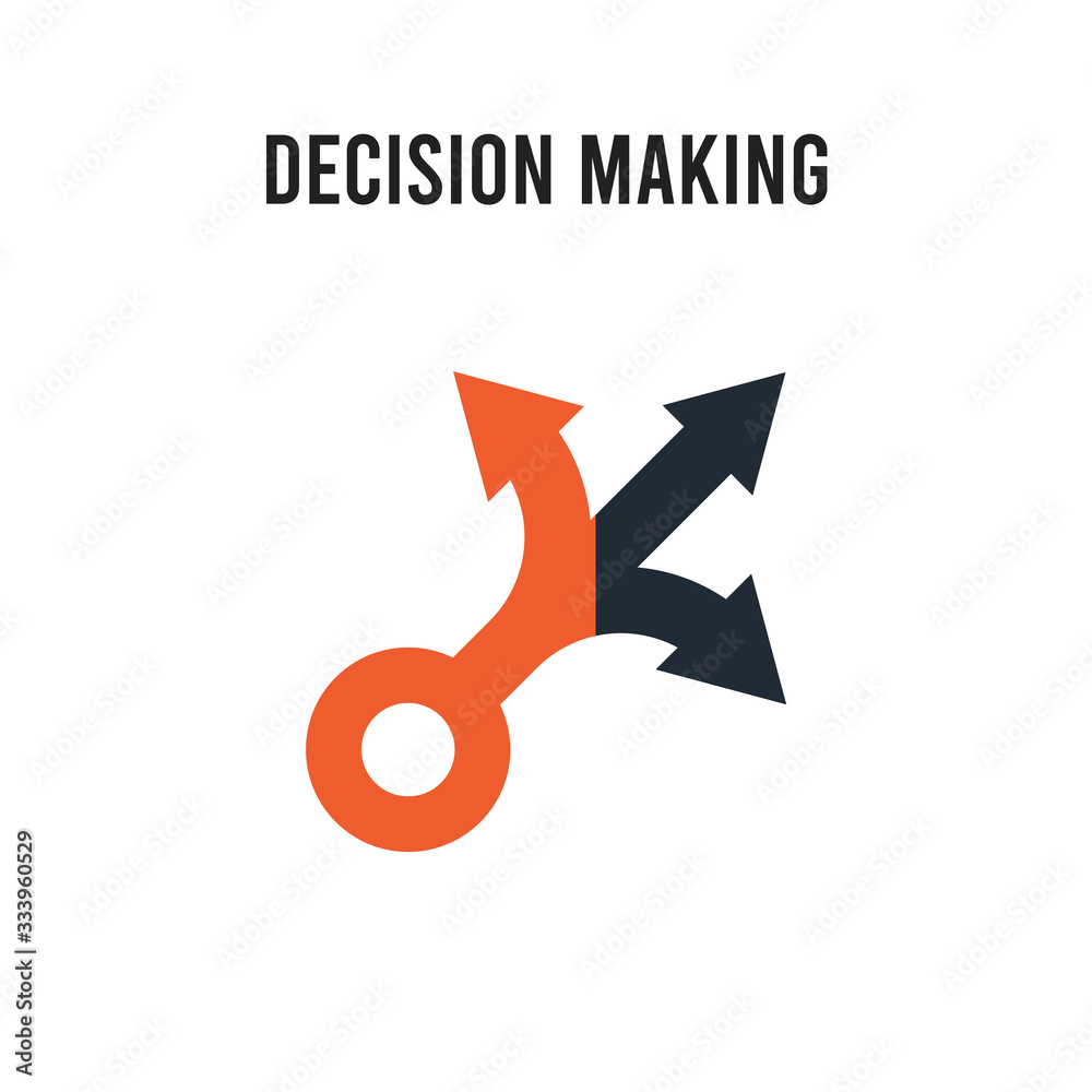 Decision making vector icon on white background. Red and black colored Decision  making icon. Simple element illustration sign symbol EPS Stock Vector |  Adobe Stock, image size:1000x1000