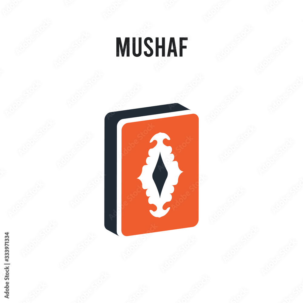 Muallaf Vector Mushaf vector icon on white background. Red and black colored Mushaf ...