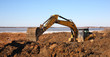 Construction - Yellow Excavator work in dirt