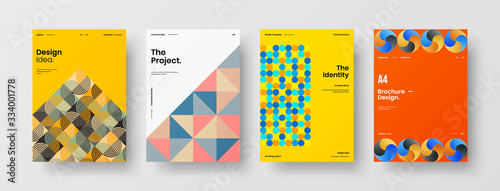 Cuadros en Lienzo Business presentation vector A4 vertical orientation front page mock up set