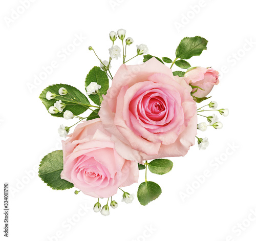 Fotografía Pink rose flowers in a floral arrangement