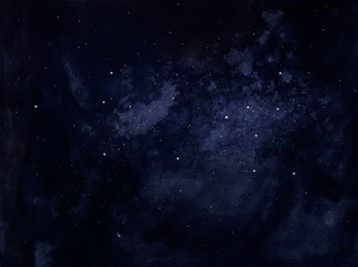 Wall Mural - cosmic watercolor illustration. colorful space background with stars