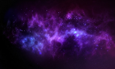 cosmic illustration. colorful space background with stars