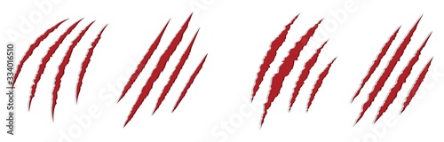 Fotomural animal Claw scratches mark set