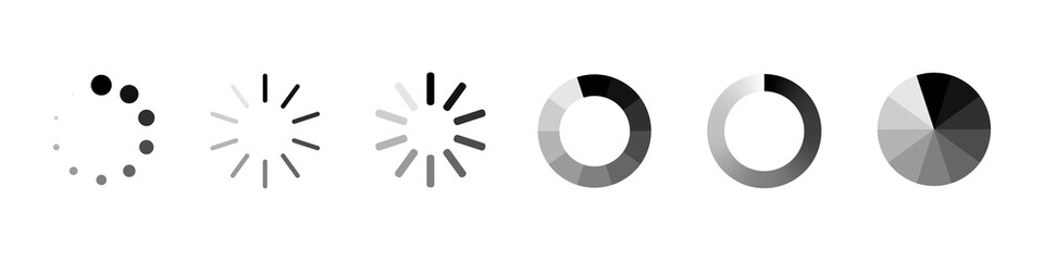 Fototapete - loading process bar vector isolated elements on white backgroud. vector loading processing signs. pr