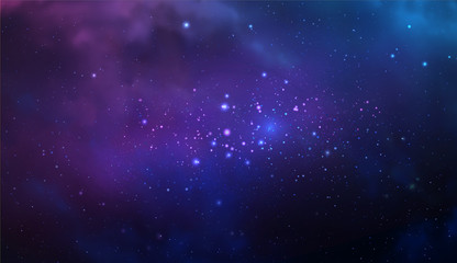 vector cosmic illustration. colorful space background with stars
