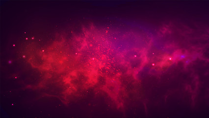 Vector cosmic illustration. Colorful space background with stars