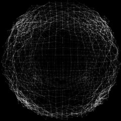 Poster - abstract 3d sphere made of points. futuristic technology style. sphere particles. background . plexu