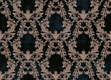 Gold Classic Decorations Wallpaper With Navy Blue
