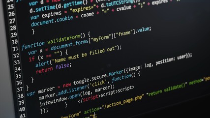 Wall Mural - computer code programming coding process