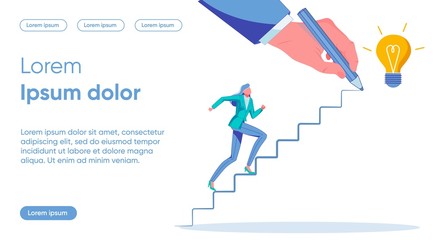 Goal Setting Flat Landing Page Vector Template