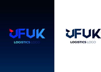 U logistic logo design illustration