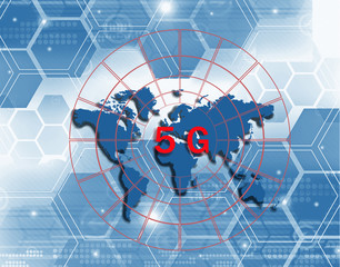Poster - 5G wireless communication connection network concept