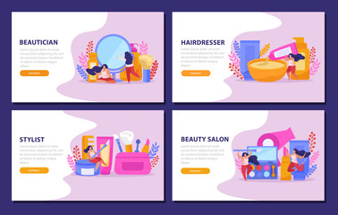 Sticker - Beauty Salon Flat Banner Set