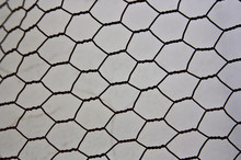 Texture Of A Metal Fence Forming Hexagons (chicken Coop Mesh)