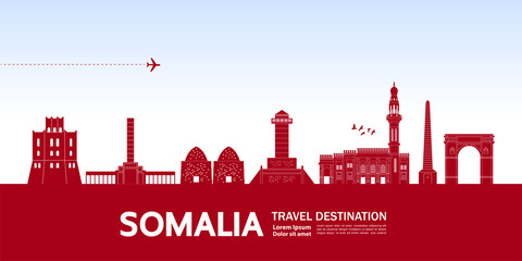 Wall Mural - Somalia travel destination grand vector illustration. 