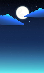 Wall Mural - night sky background. moon and star, cloud on night sky.