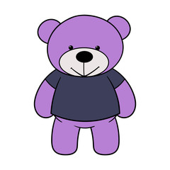 Wall Mural - Cartoon Teddy Bear Wearing a Blank Shirt