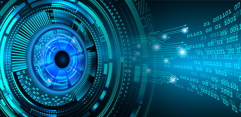 blue eye cyber circuit future technology concept background