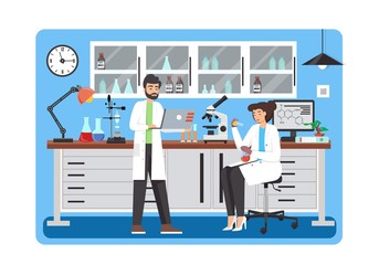 Aufkleber - Science lab, vector flat style design illustration