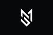 Minimal elegant monogram art logo. Outstanding professional trendy awesome artistic MS SM initial based Alphabet icon logo. Premium Business logo White color on black background